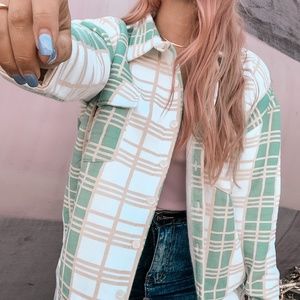 All Aligned Slouchy Check Shacket
